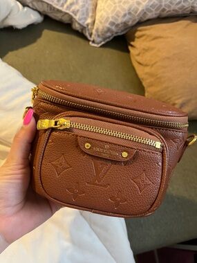 Brown Monogram Pebbled Leather Mini Crossbody